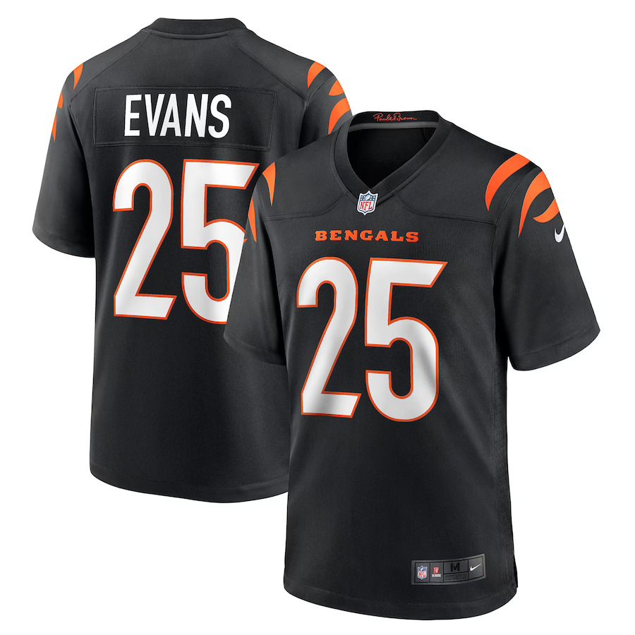 Men Cincinnati Bengals 25 Chris Evans Nike Black Game NFL Jersey